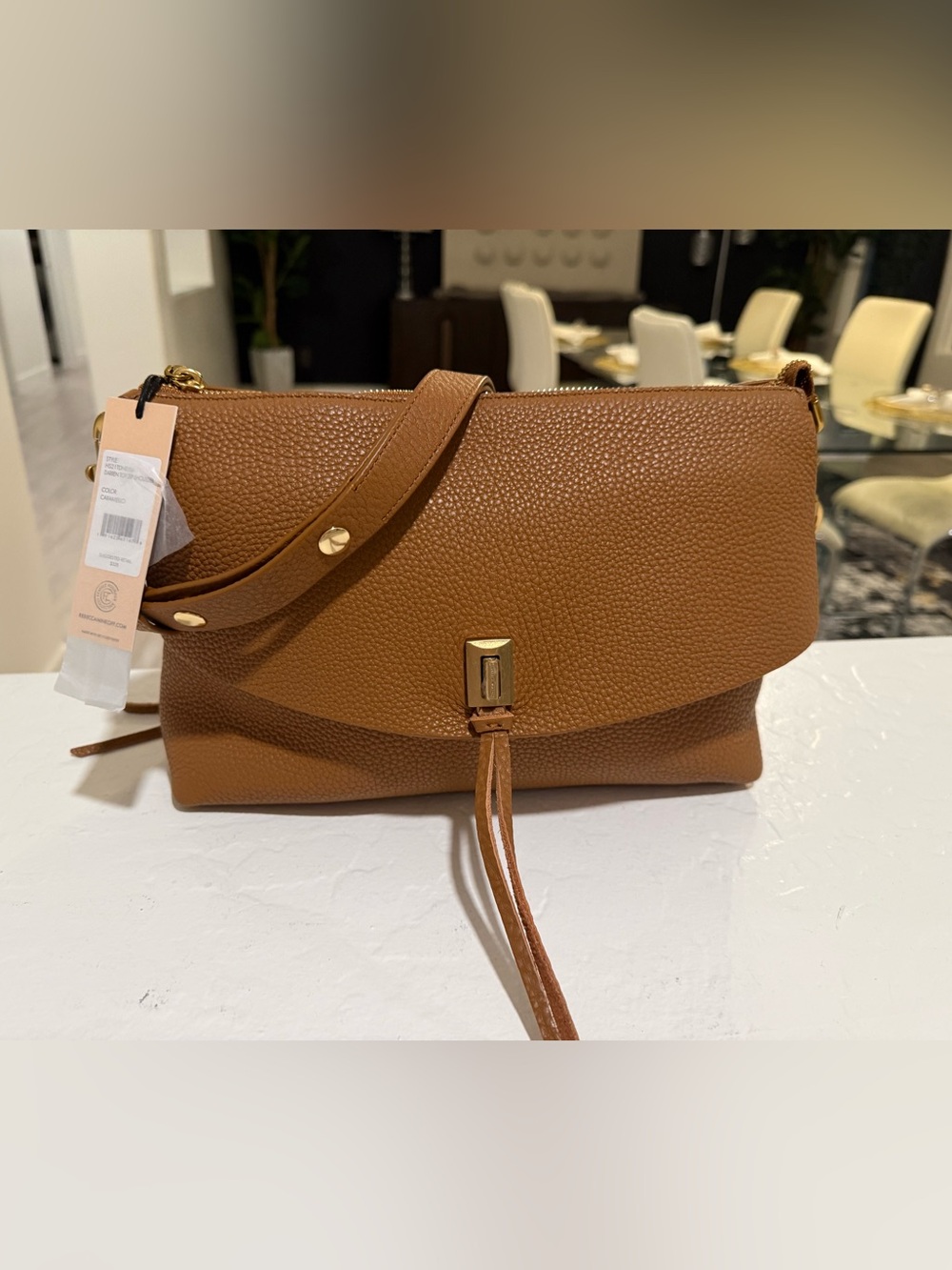 Rebecca Minkoff NWT Darren Top Zip Leather Crossbody Bag